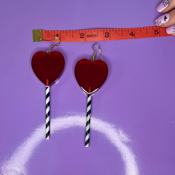 Candy lollipop Earrings • Statement Earrings •Halloween Costume Jewelry Gift set - Picture 7 of 10